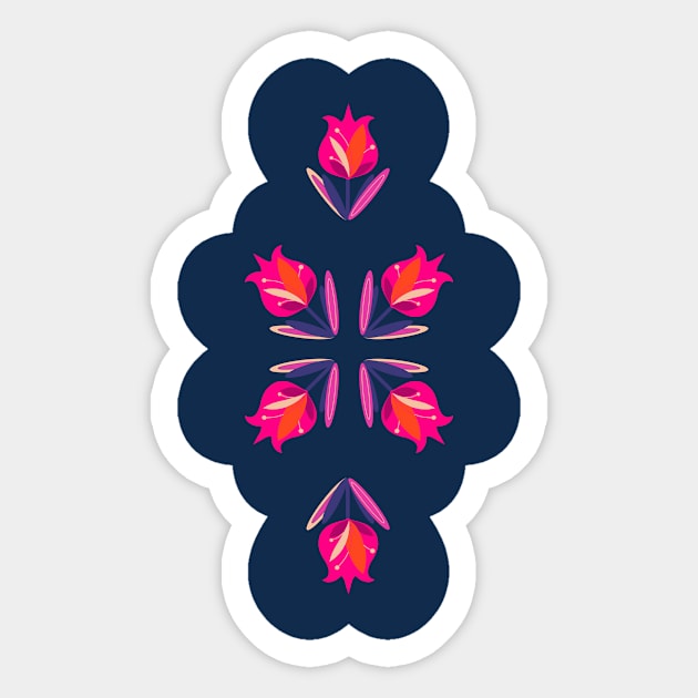 Red Tulip Heart Sticker by nocturne-design